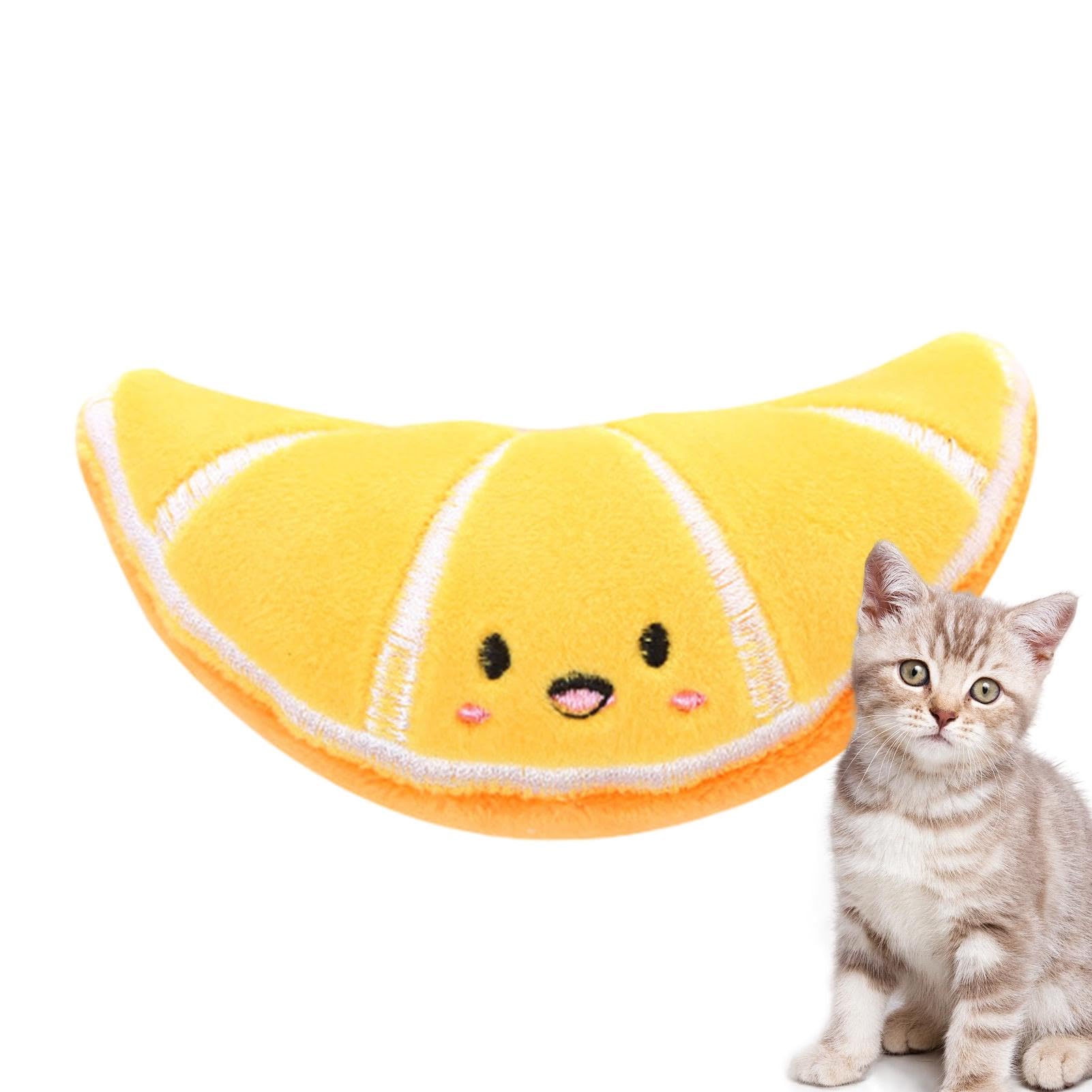 Giocattolo con erba gatta a banana, giocattoli con cuscino per gatti - Giocattoli interattivi con erba gatta per gatti a forma di frutta,Divertente giocattolo da masticare per gatti, giocattoli per la