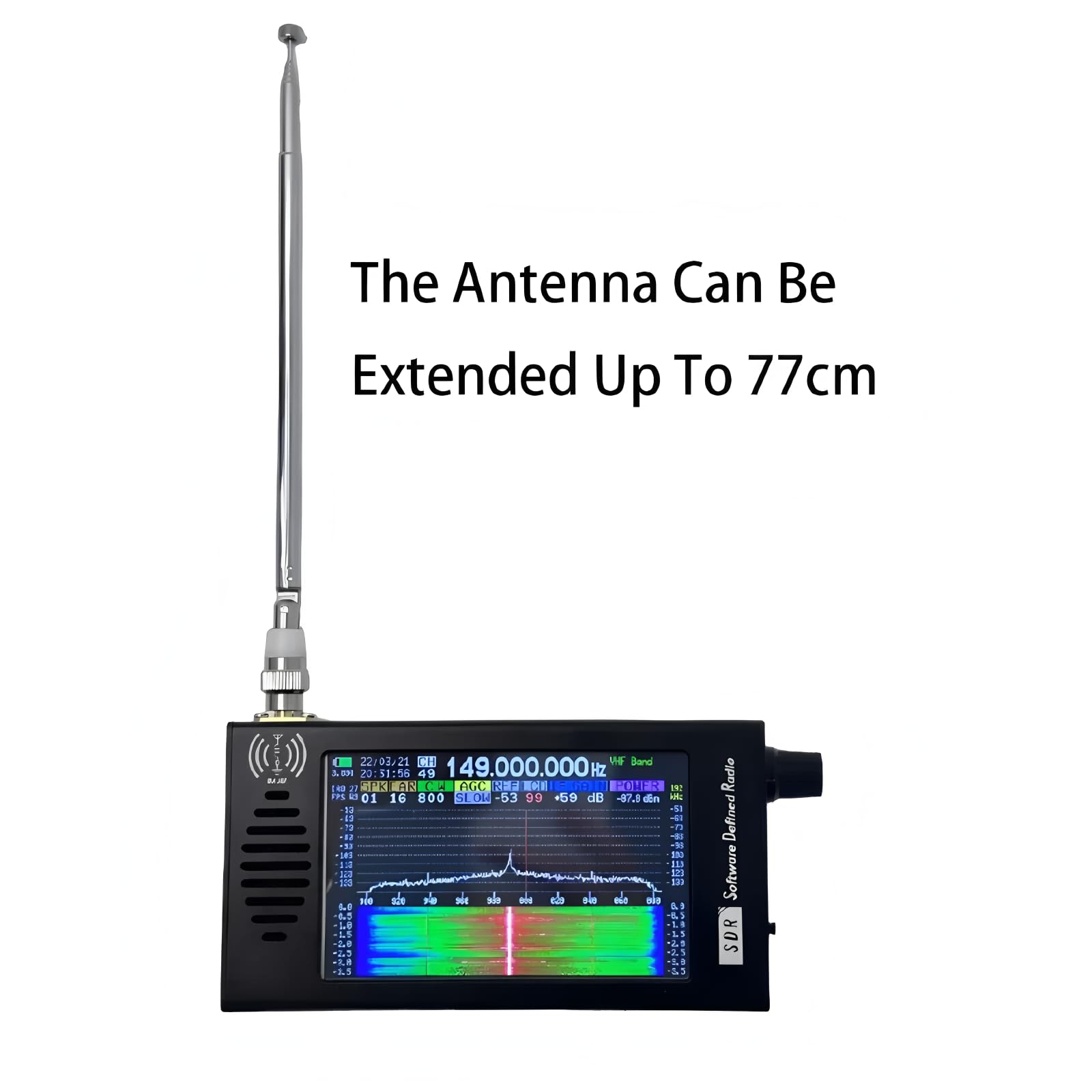 HTOOL SDR V5 Radio-Kurzwellen-DSP-Digital-FM-Radioempfänger, Transceiver SDR DSP Demodulation mit Farbdisplay (SDR V5)
