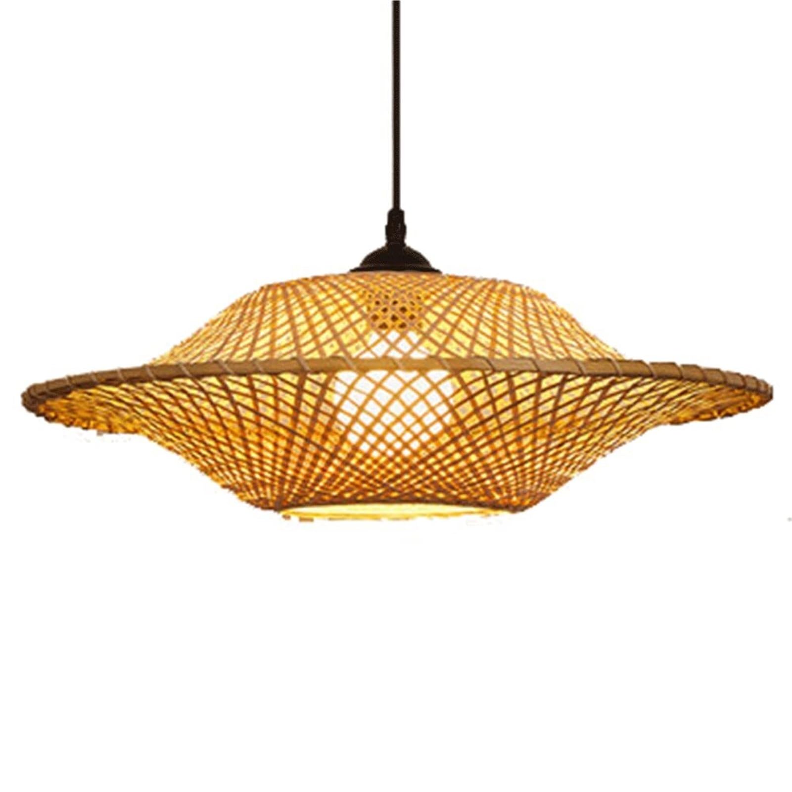 KBUUKYYXouy Southeast Asian Creative Flying Saucer Shade Chandelier Round Ceiling Pendant Light Bohemian Single Head Droplight for Kitchen Hallway Bistro Balcony