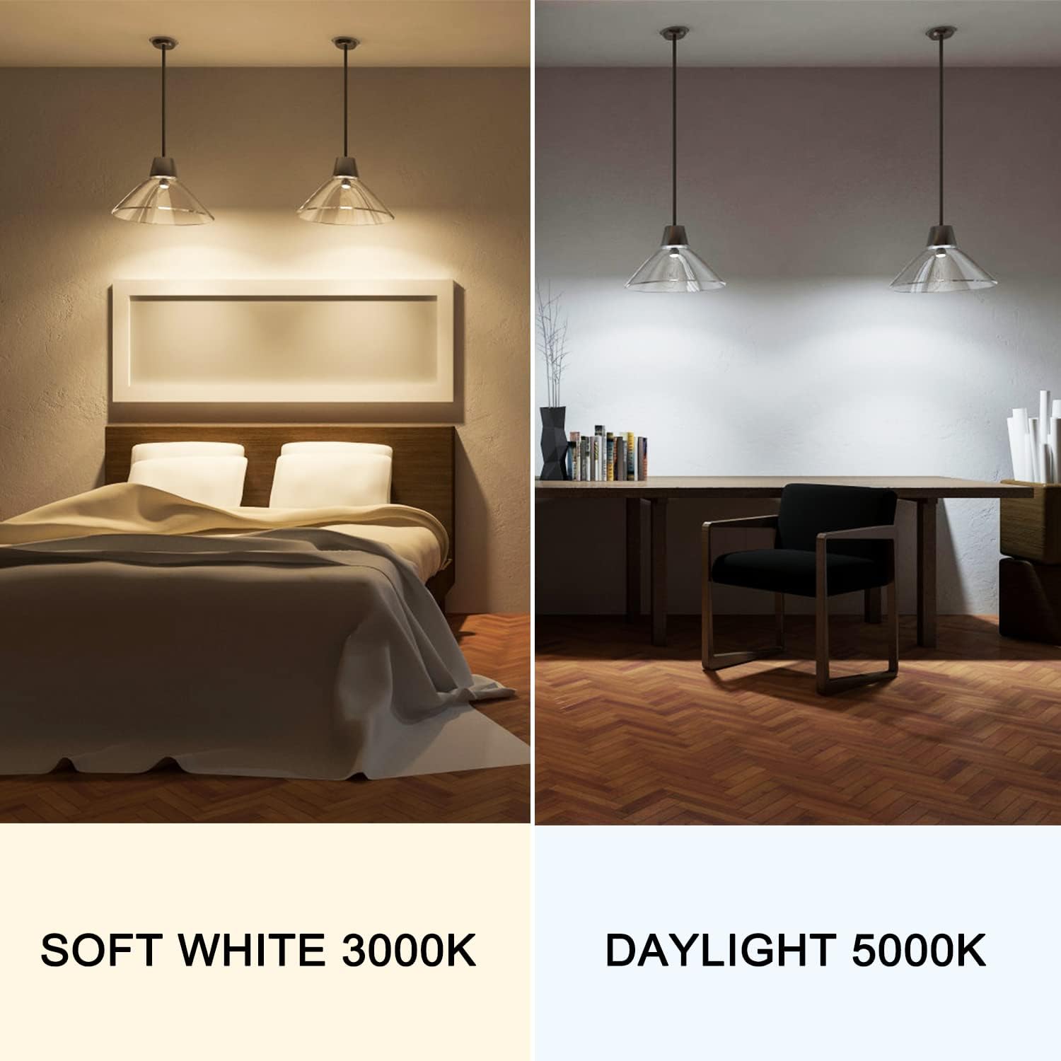 LEDERA 150 Watt LED Light Bulbs, Daylight White 5000K, 2500 Lumens Super Bright LED Bulbs, E26 Base, A21 LED Bulbs 23W Energy Saving, Non-Dimmable Bulbs for Living Room, Electric Light Bulbs 4 Packs