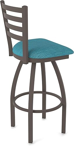 Miniatura 10 de 410 Jackie Taburete de bar giratorio de 36 pulgadas con acabado bronce y asiento de vinilo negro Vinilo negro,Canter Burdeos,Tierra Canter,Canter