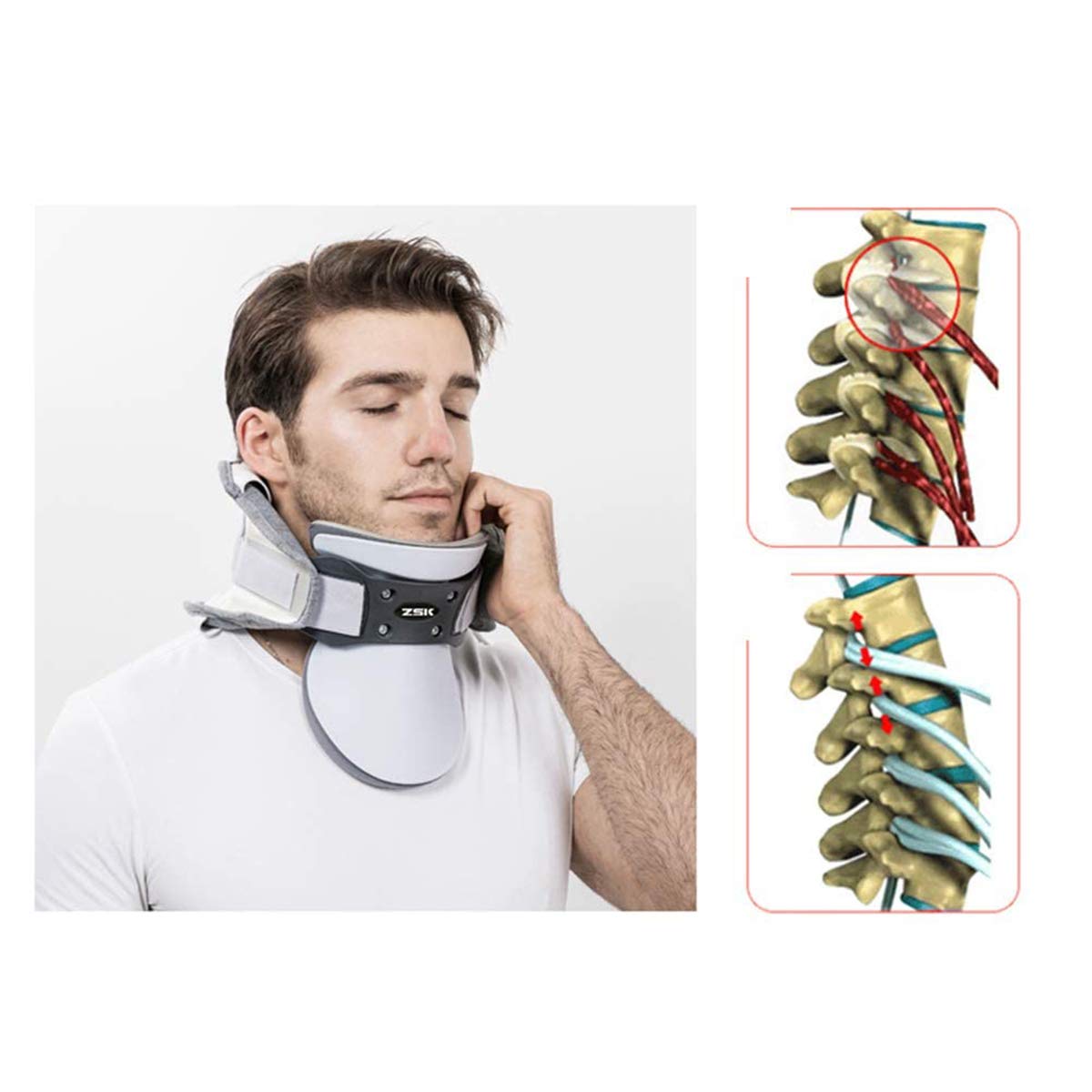 Collare cervicale Neck Brace, Dispositivo di trazione del Collo Gonfiabile, Strumento per Fisioterapia, impacco Caldo, Tratto di Cura Fisso