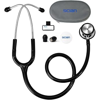 SCIAN Dual Head Stethoscope for Nurses, Doctors, Medical Students, Home Use, Classic Stainless Steel Cardiology Stethoscope w
