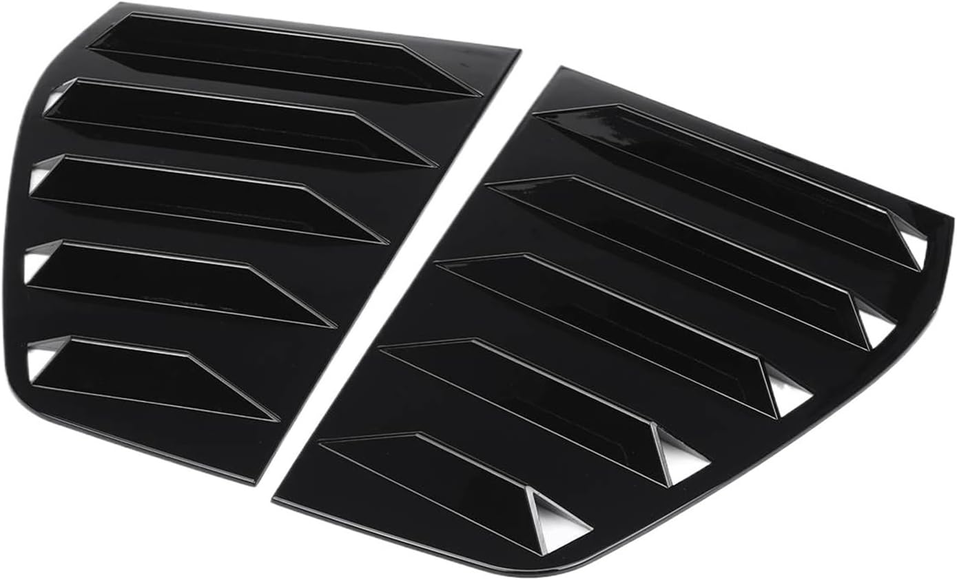 2pcs Car Rear Side Window Louver Rear Vent Quarter Panel Window Covers Trim Compatible with VW Compatible with Volkswagen Golf 6 MK6 GTI R 2010-2014(Glossy Black)