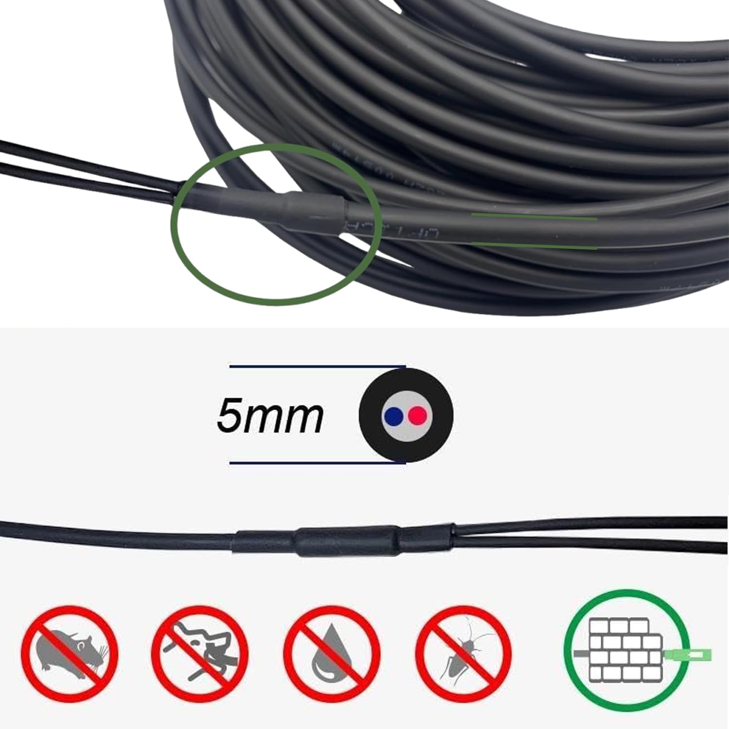 100m Câble Fibre Optique LC UPC vers LC UPC OM3 Duplex Multimode 50/125 µm LSZH Noir 5mm Faible Atténuation pour Routeur ONT et Centre de Données