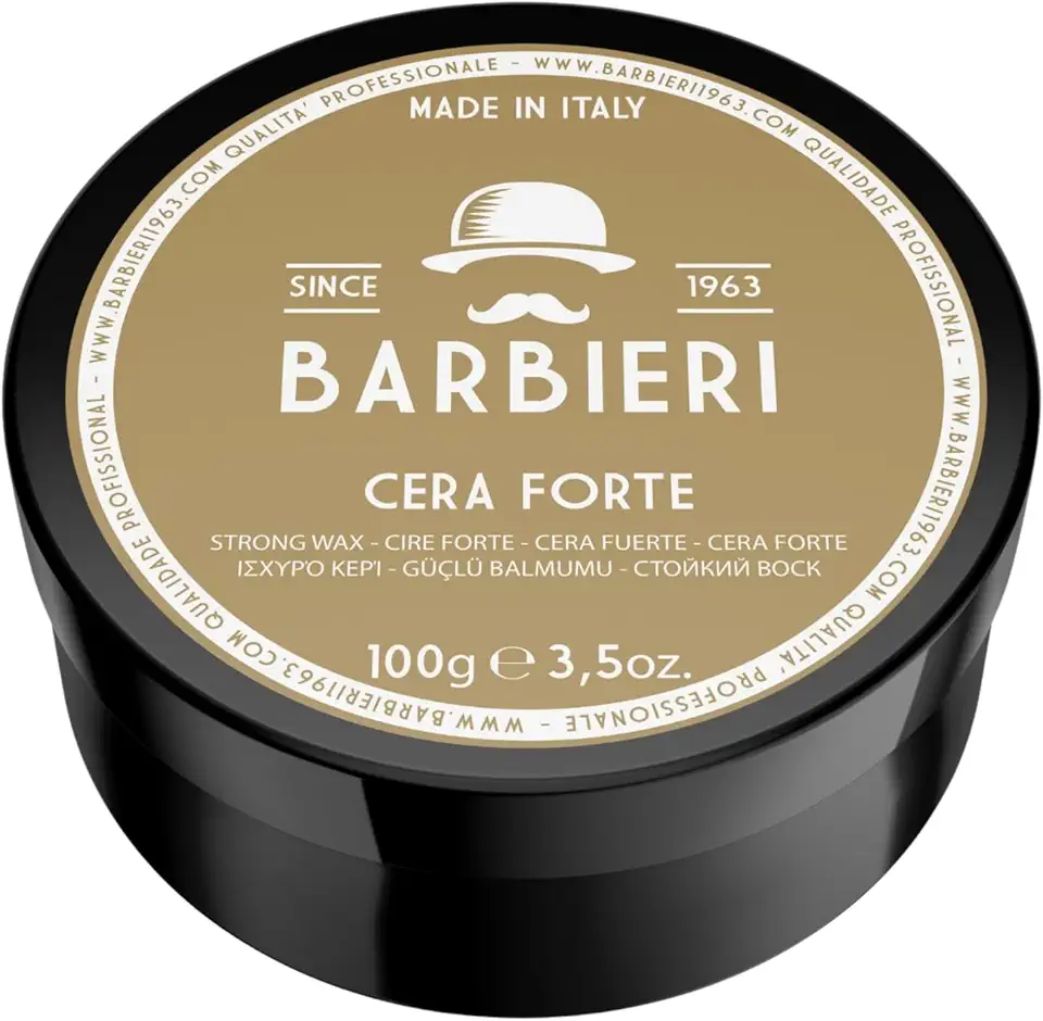 BARBIERI Desde1963- Cera Pomada Forte Italiana Para Cabelos Masculinos– Fixação Alta e Efeito Luminoso Duradouro