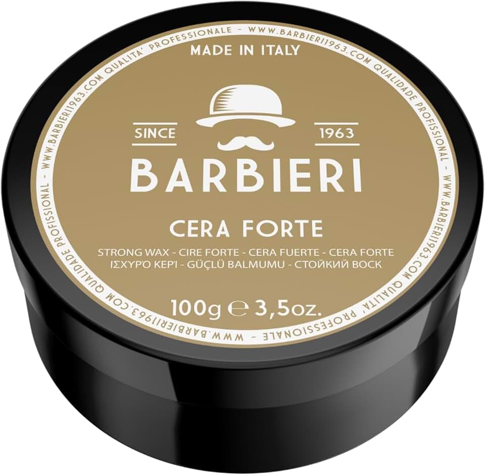 BARBIERI Desde1963- Cera Pomada Forte Italiana Para Cabelos Masculinos– Fixação Alta e Efeito Luminoso Duradouro