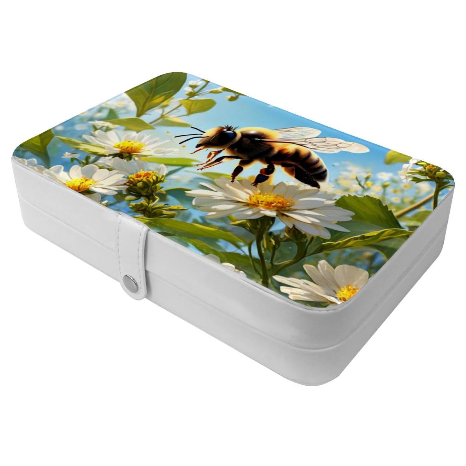 Boîte à bijoux de voyage fleurie pour ranger ses bagues