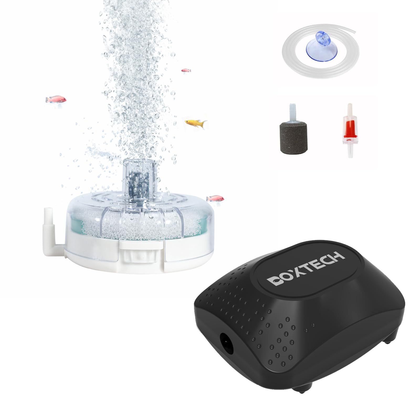 UPETTOOLSAquarium Bundle - Aquarium Air Pump for Fish Tank, Ultra Quiet Fish Oxygen Pump Kit and Mini Aquarium Sponge Filter