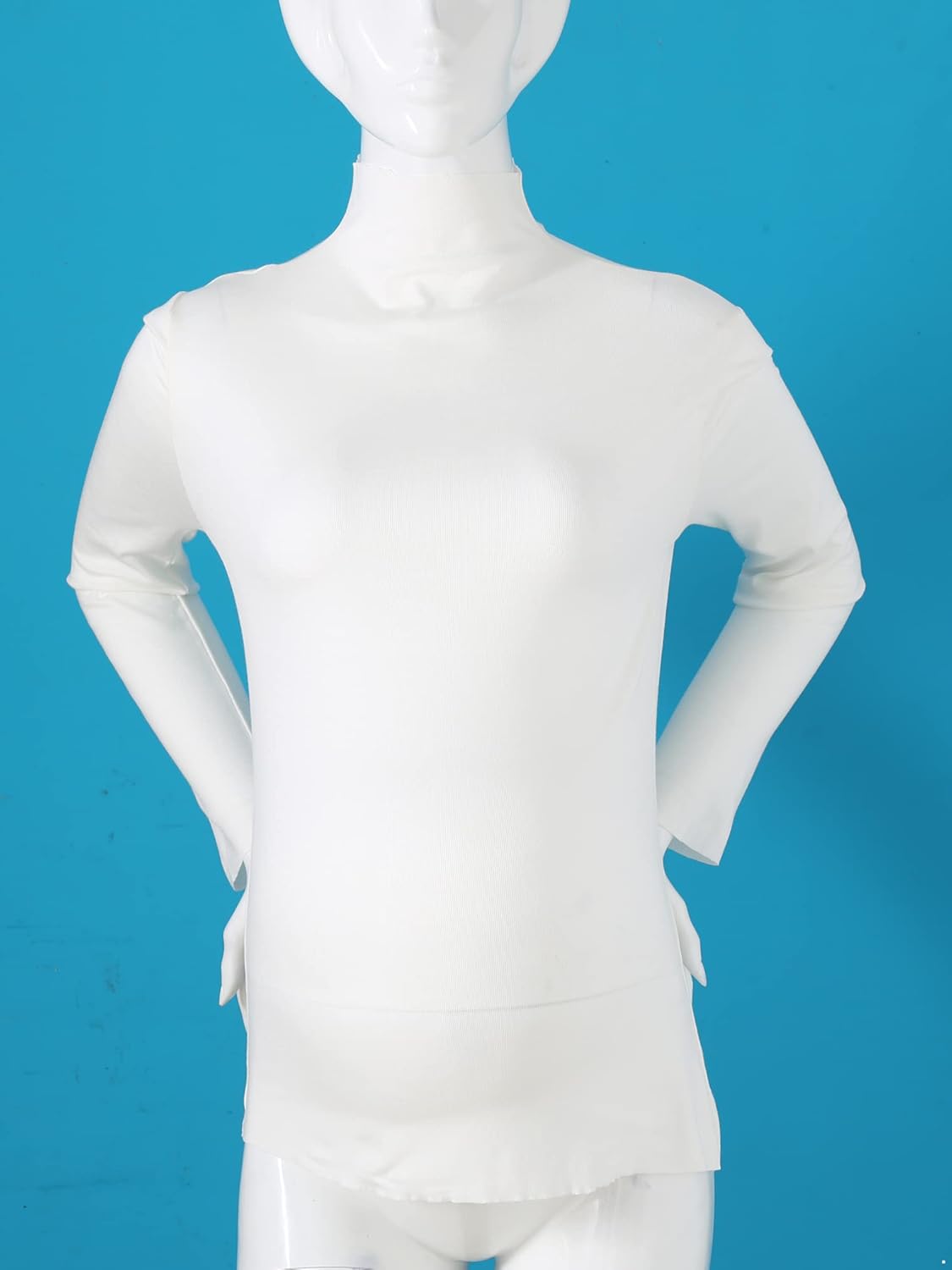 JEATHA Women's Mock Neck Long Sleeve Tops Fall Winter Solid Color Turtleneck Maternity Shirts Cream One Size at  Women’s Clothing store