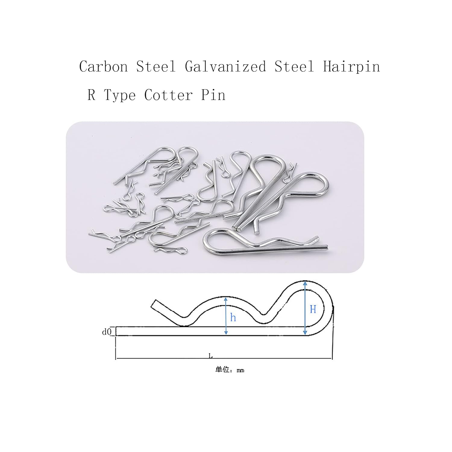 8pcs Clips Pins Steel R Type Spring Cotter Pin Wave Shape Split Clip Clamp Hair Tractor Pin for Car