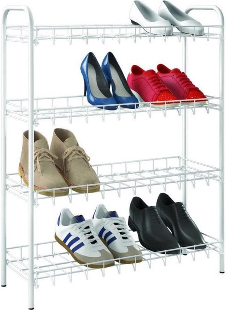 Metaltex Shoe Rack 4-Tier, Stainless Steel, Silver, 64 x 23 x 80 cm, 1 Units