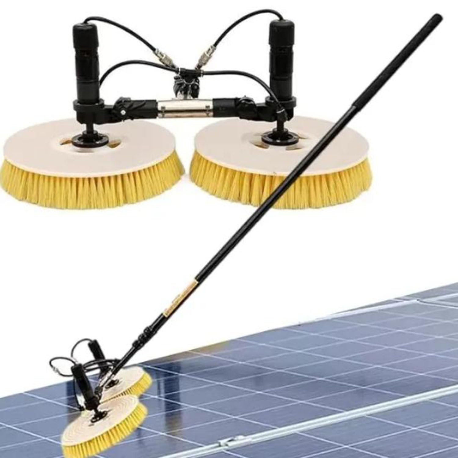 Aioneer Electric Solar Panel Cleaning Brush, Extendable Double Head With Strong Power, Outdoor Washing Tool For Efficient Maintenance-Batteryversion-3.5M(11.5ft)