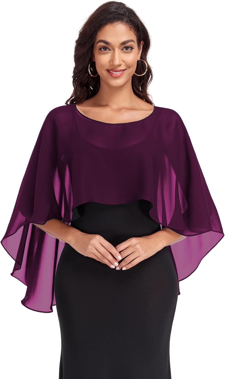 Pukguro Sheer Shawls and Wraps for Evening Dresses Chiffon Capes for Women Soft Wedding Cover Up