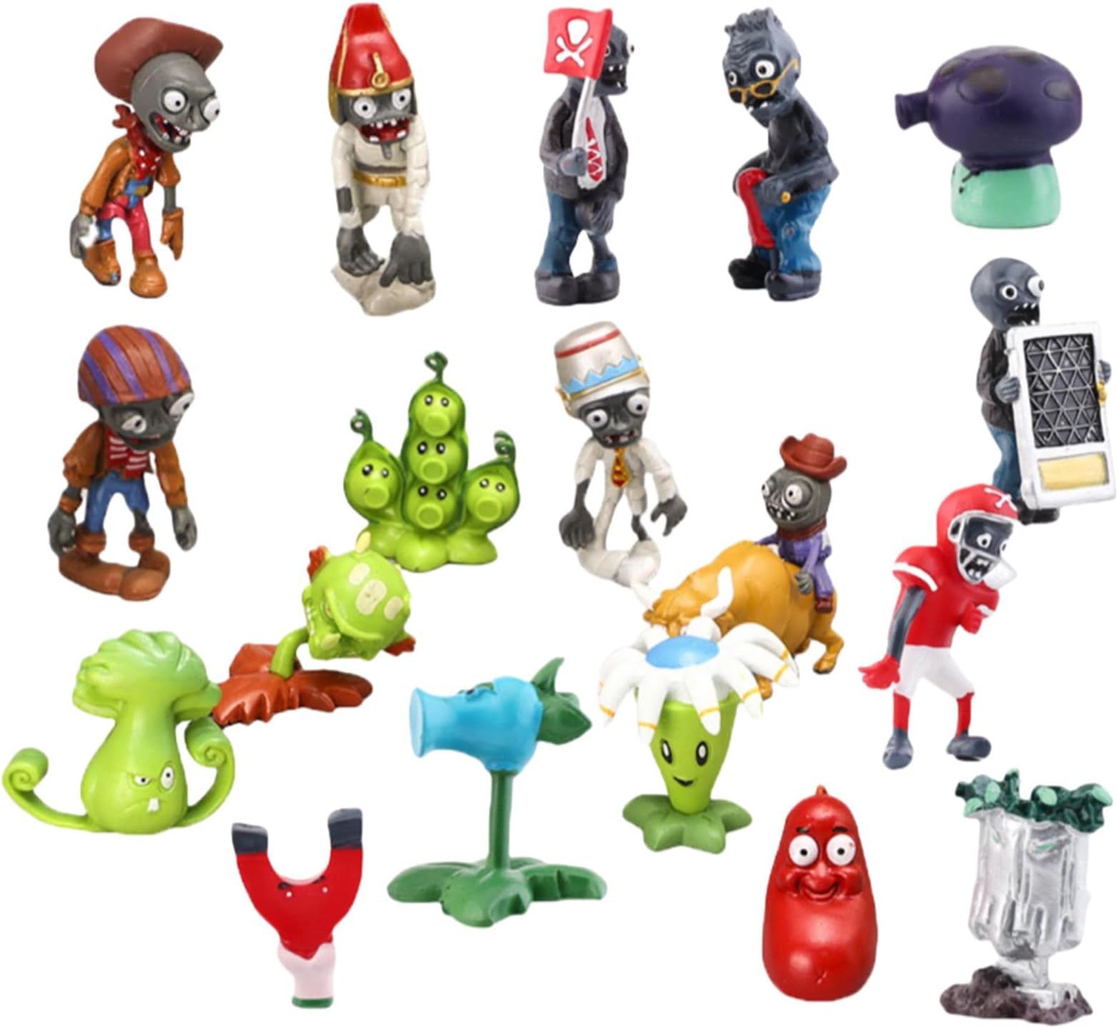 JHESAO 18PCS Plants and Zombies PVZ Toys Set Action Figures PVC Toy New, Great Gifts for Kids and Fans, Birthday and Party New