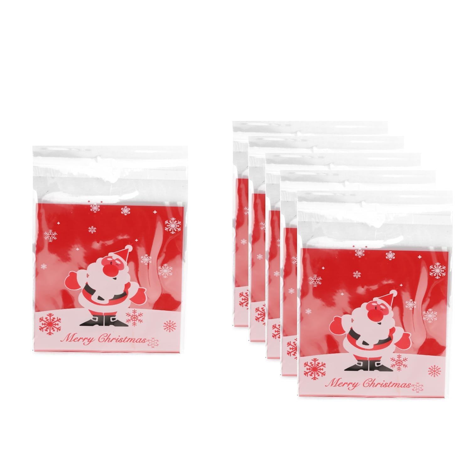 Rumyve 100Pcs Cellophane Bags For Food,Small Self-Adhesive Gift Bags,Cute Cartoon Clear Plastic Bags,10×10Cm Cookie Bags For Cookie Soap Chocolates Jewellery(Style C)