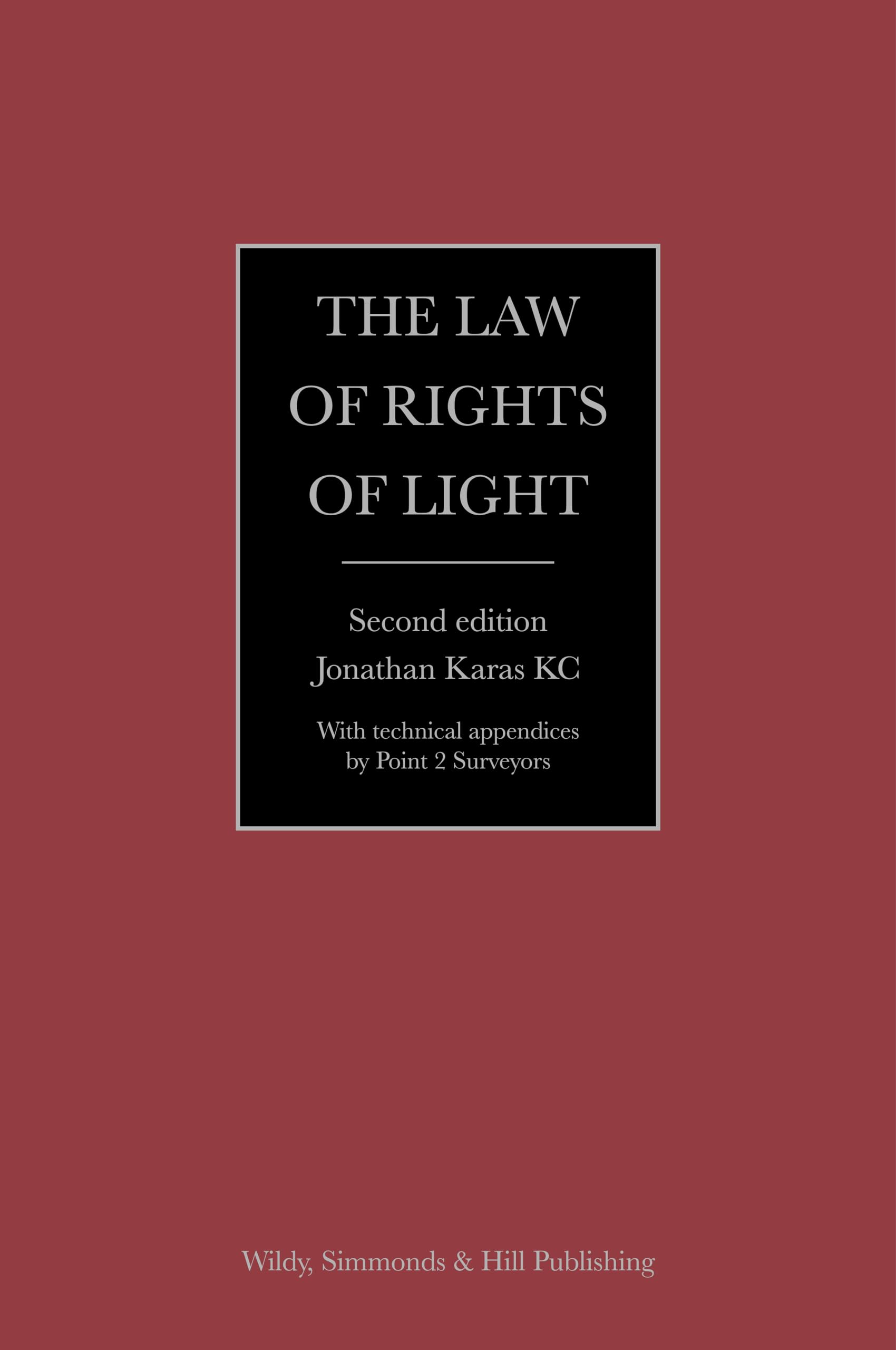 The Law of Rights of Light by Jonathan Karas HARDBACK 9780854903443