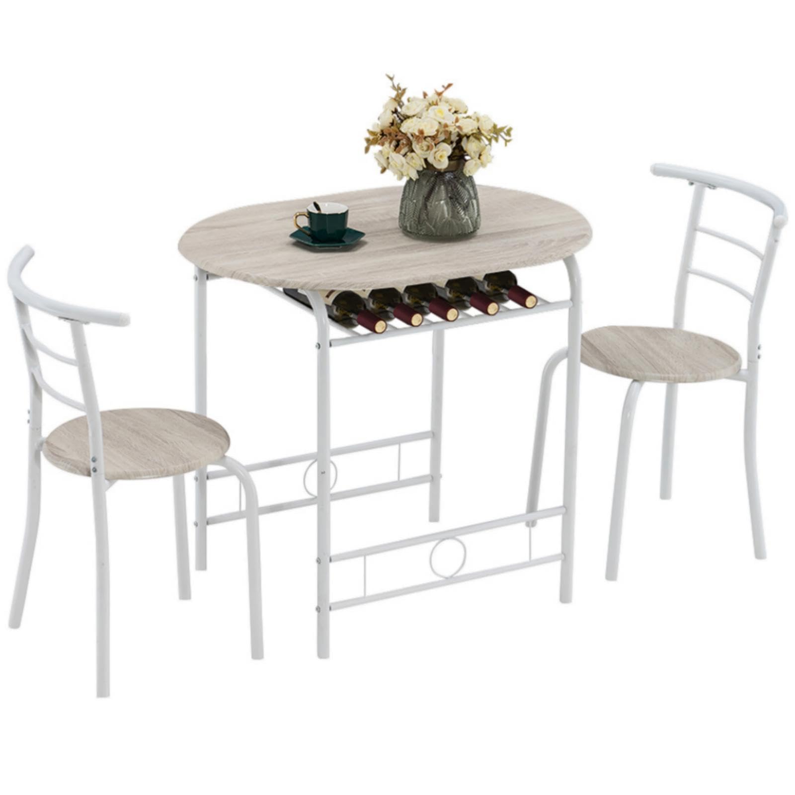 VINGLI 3 Piece Dining Set,Small Kitchen Table Set for 2,Breakfast Table Set,Kitchen Woode…