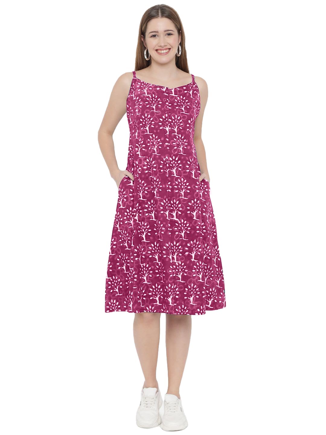 indietoga Women's Hand Block Printed Sustainable Pure Cotton Dress (Small to Plus Sizes 7XL)-picture-16