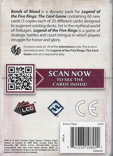 Miniatura 2 de Legend of The Five Rings The Card Game Bonds of Blood Dynasty Pack - Juego de estrategia táctica para niños y adultos, mayores de 14 años, 2