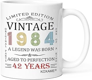 42nd Birthday Gifts For Men - Vintage 1984 Coffee Mug 11Oz For Women - Gag Gift For 42 Year Old Man, Birthday Gifts for Mom Dad Husband Wife Uncle Aunt Born In 1984 (42)