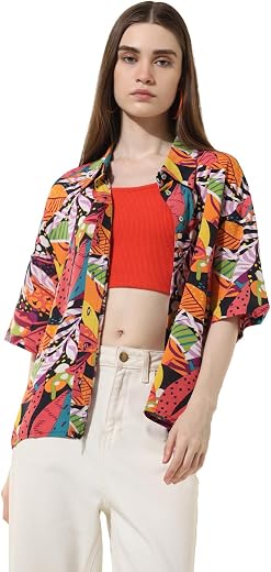 ONLY Women Floral Opaque Printed Oversized Casual Shirt