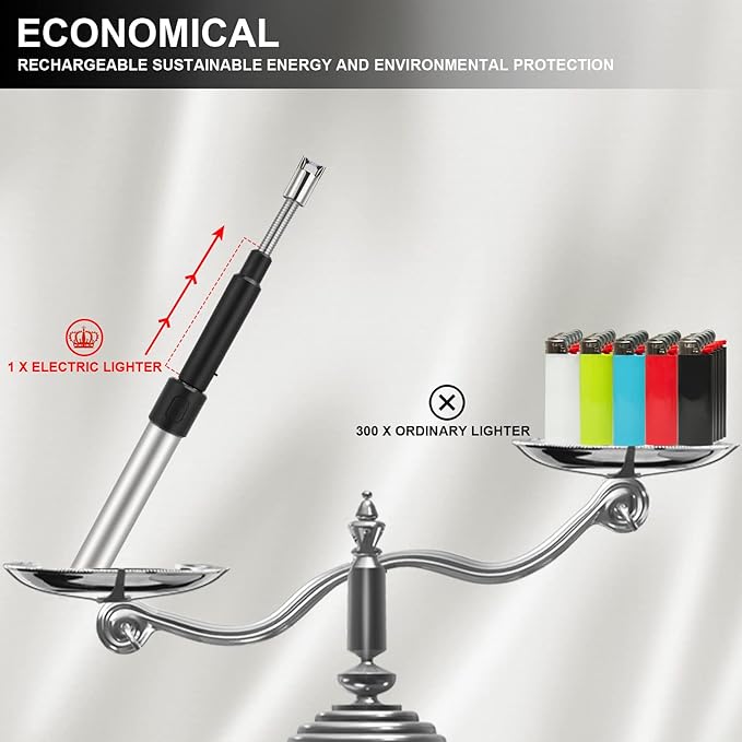 Encendedor eléctrico recargable largo USB, flexible 360° miniatura 5