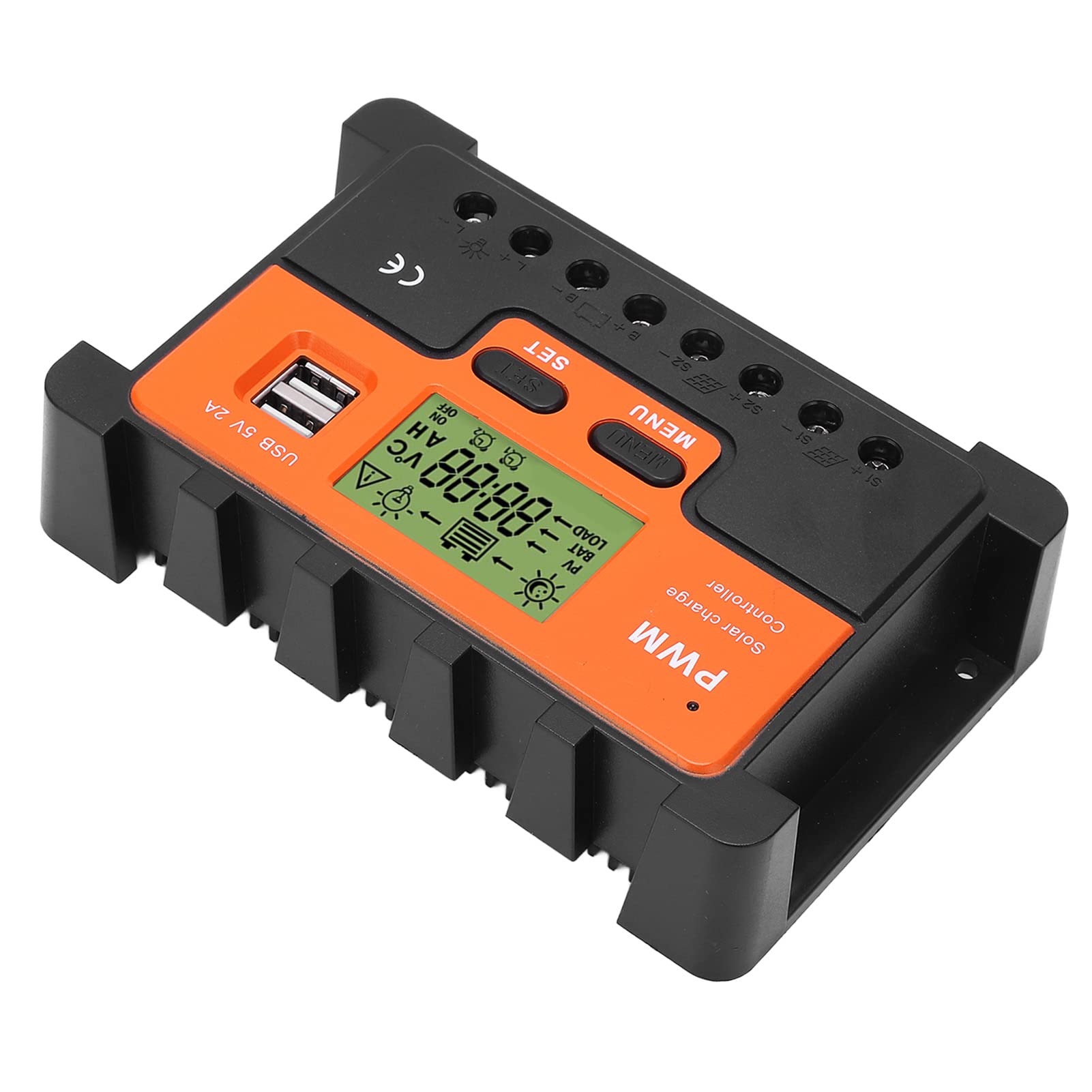 Contrôleur de charge solaire 60A PWM 12V 24V 48V avec écran LCD