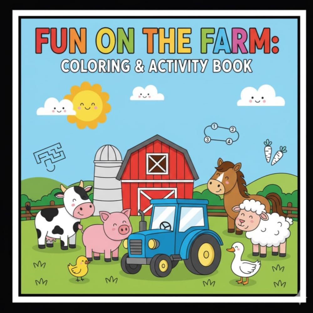 Fun on the Farm: Coloring and Activity Book: A delightful early learning activity book filled with adorable farm animals, playful puzzles, and ... and teach little ones about farm life.
