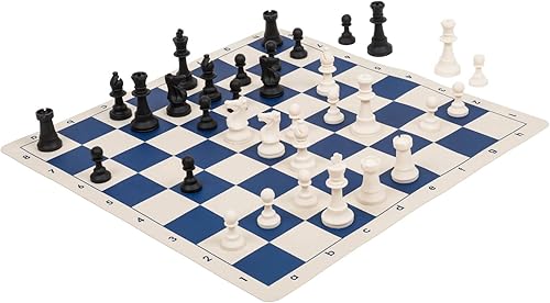 Miniatura 5 de Juego de ajedrez de torneo de silicona reglamentaria - solo piezas - 3.75" King - Blanco y negro