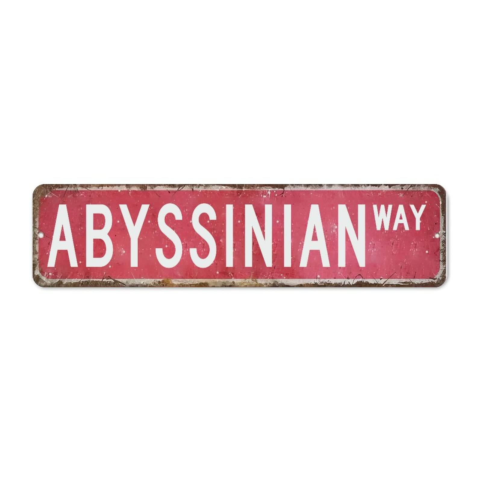 Panneau de rue Abyssinien en métal 15,2x61 cm de style plaque de rue pour les passionnés