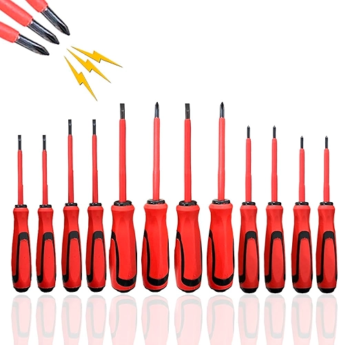 Jogo De Chaves Fenda E Estrela Isoladas Eletricista Kit com 12 pçs Profissional