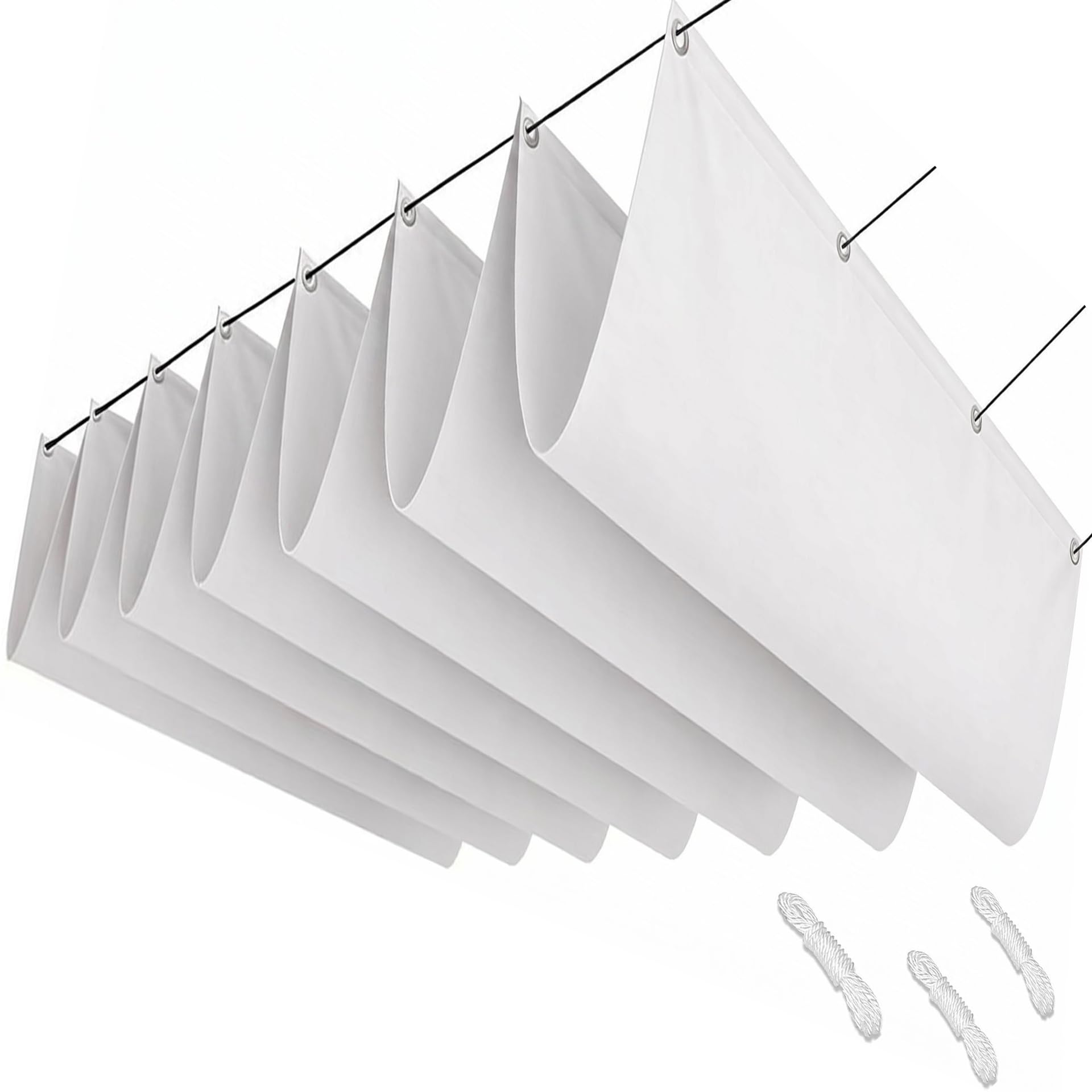 Voile d'ombrage rétractable pour terrasse et jardin blanc 240 x 420 cm