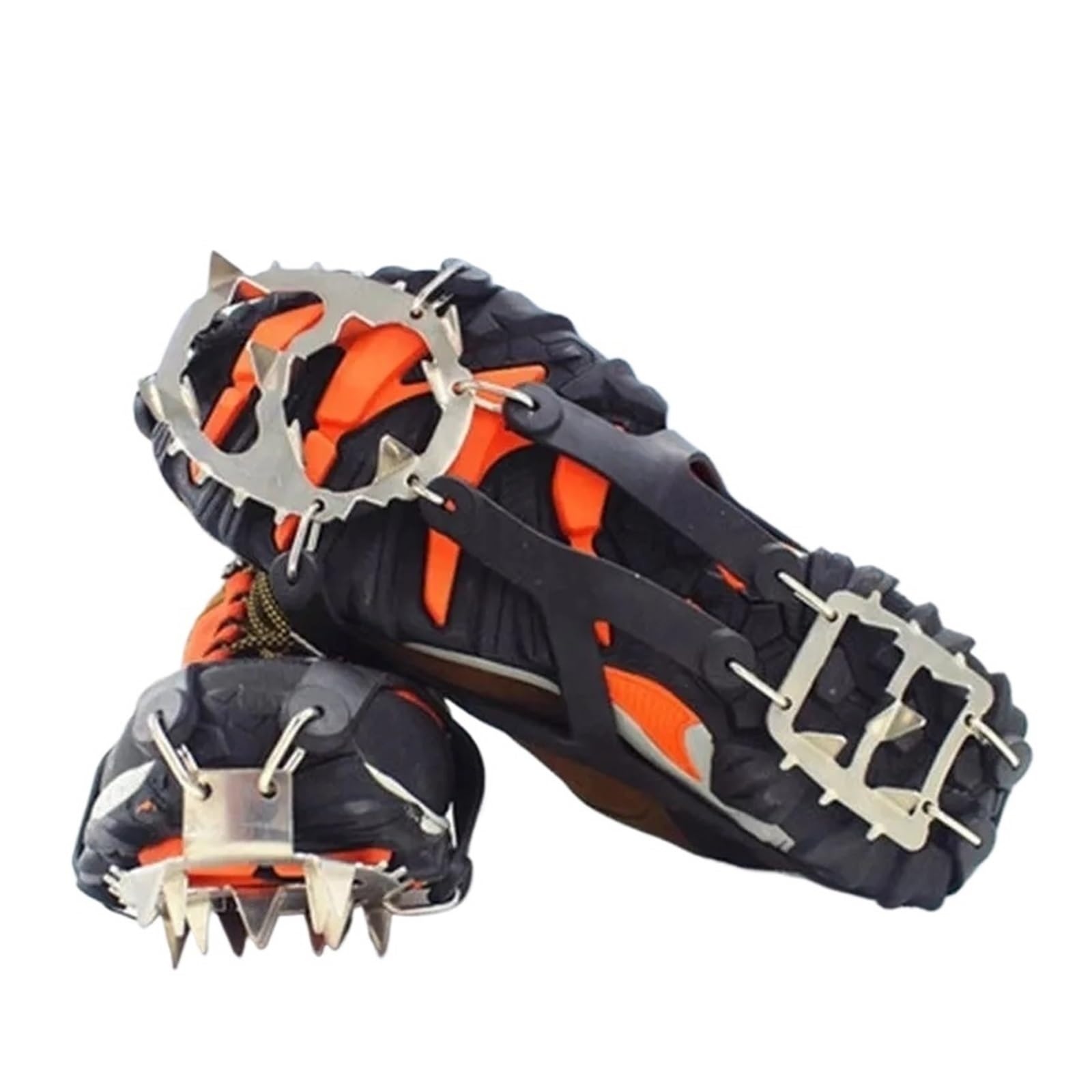 Grödel 18 Teeth Steel Ice Gripper Spike for Shoes Anti Slip Climbing Hiking Snow Spikes Crampons Cleats Grips Boots Cover Crampon für Winterwanderungen
