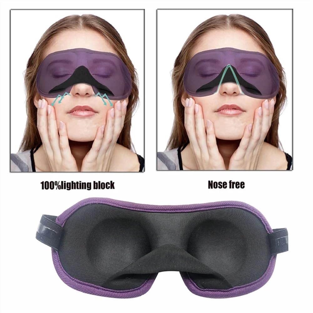 Máscara de dormir 3D que bloquea la luz, antifaz para dormir, suave, para viajes, sombra de ojos, transpirable, color negro, 3 unidades