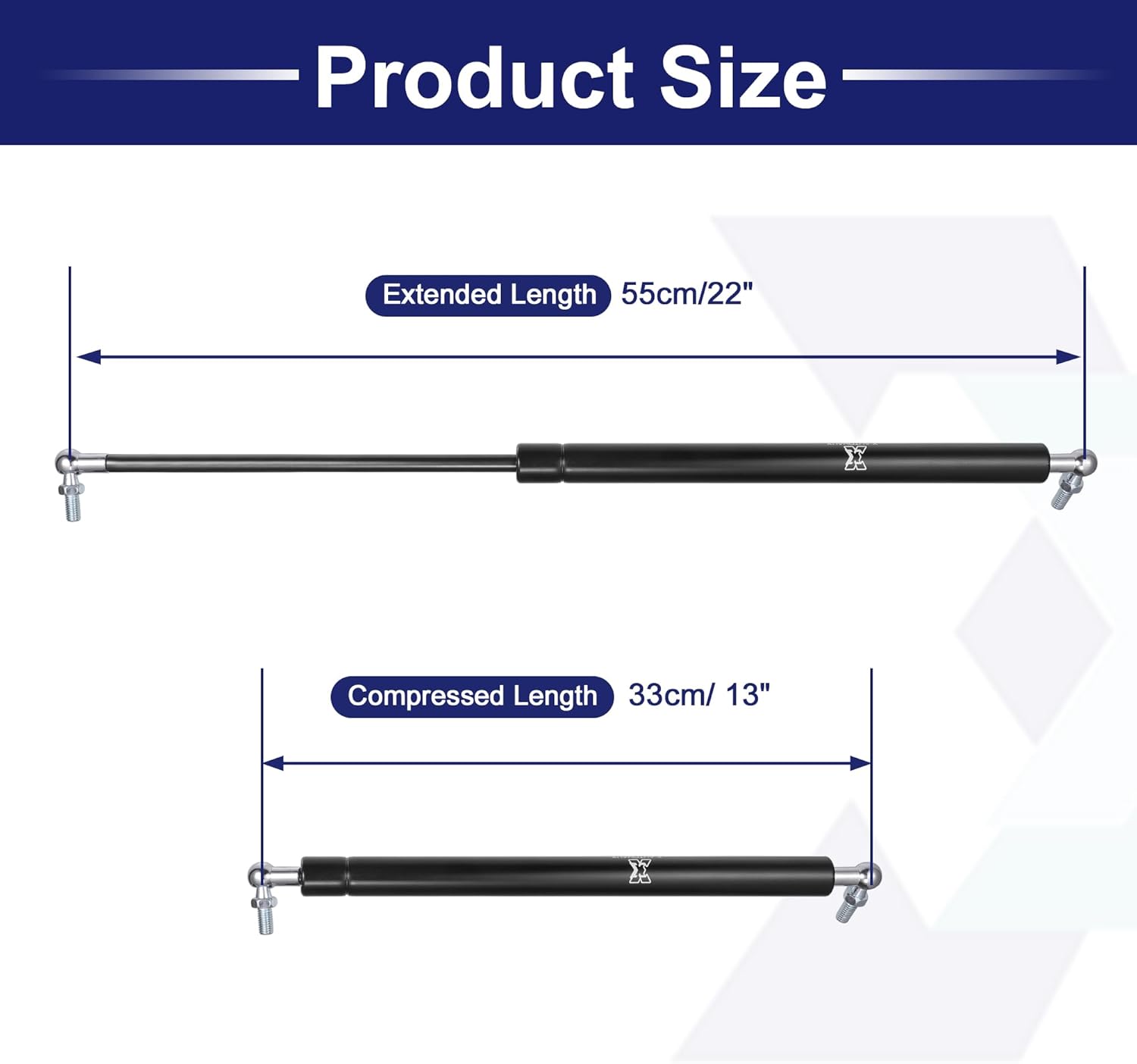 X AUTOHAUX 1 Set 22inch 134lbs/600N Black Lift Supports Struts Shocks Gas Spring with Ball Stud Mounting Bracket Universal for RV Car Truck Boat