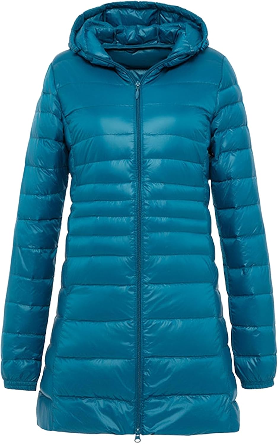 Hooded Puffer Coat Women Winter Packable Down Jacket Ultralight Long Down Outerwear Water-Resistant Puffer Parka Coat