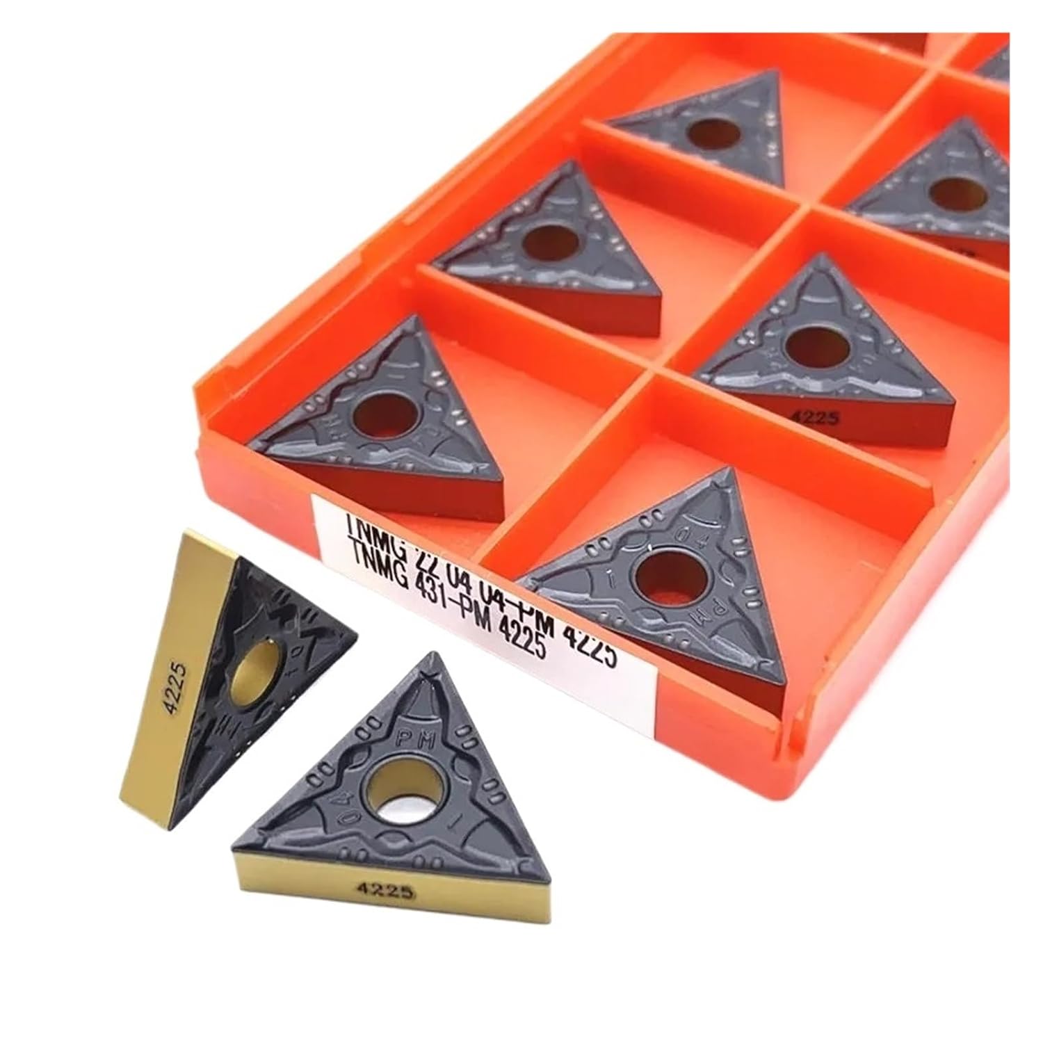 High Toughness Turning Blade Machine Accessories 10PCS TNMG22404-PM 4225 TNMG22408-PM Hard Alloy External Turning Tool Indexable Milling Cutting(TNMG22404-PM 4225)