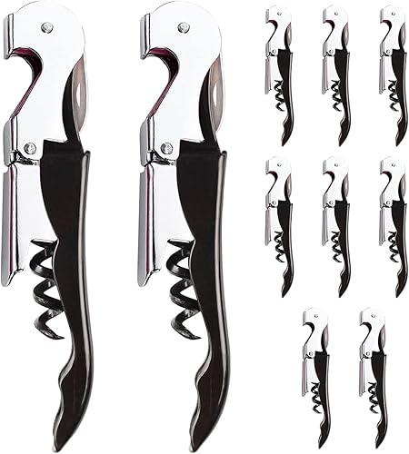 Miniatura 1 de BLUE world Kit de abridor de vino de acero inoxidable con doble bisagra y cortador de papel de aluminio para restaurante de camarero, sommelier,