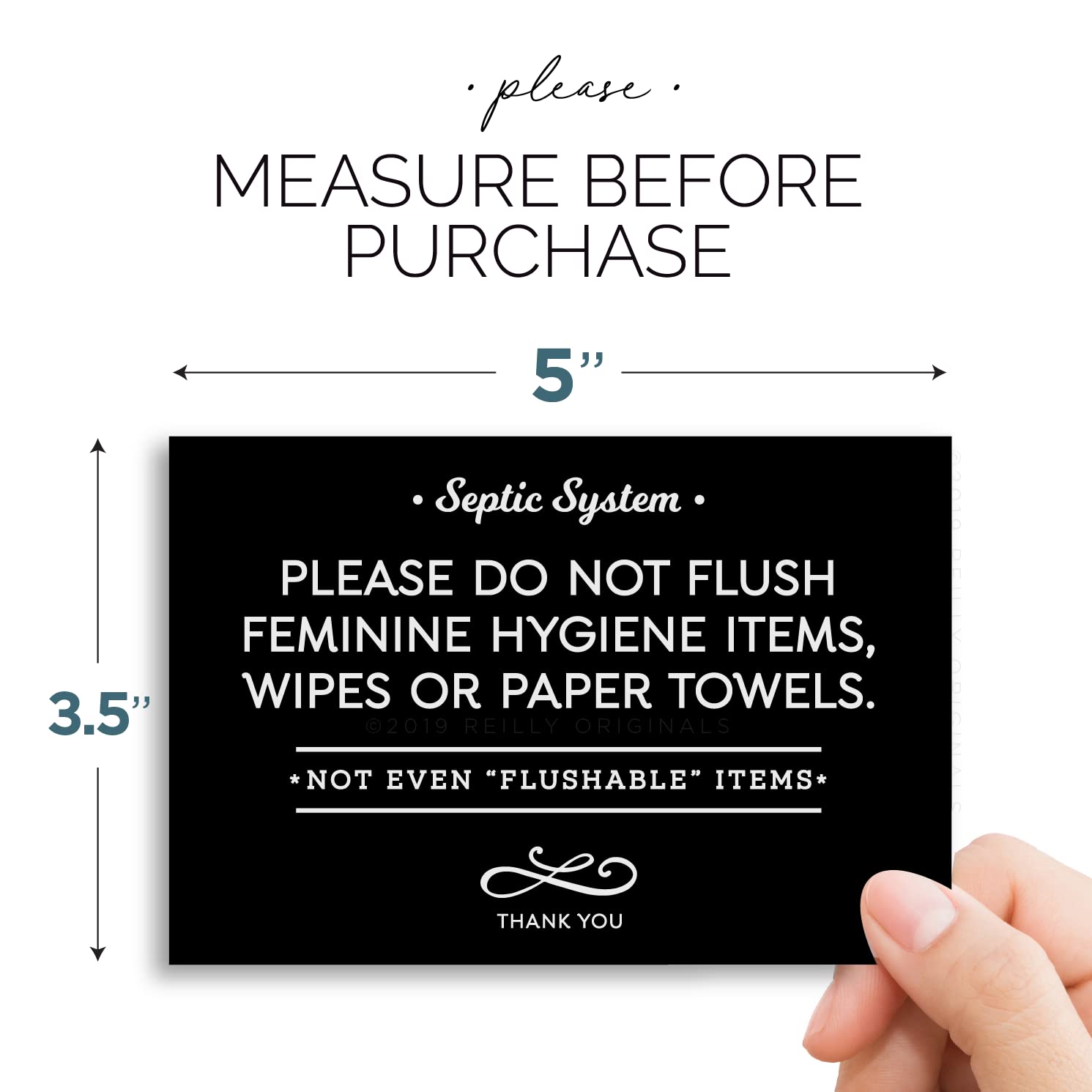 Buy 3.5x5 Inch Septic System Bathroom Sign, Do Not Flush Feminine