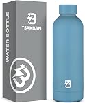 Bouteille d'eau isolée avec couvercle, 25 oz Bouteilles d'eau en en acier inoxydable métal réutilisables pour les voyages, sports, gymnastique, plein air (noir)