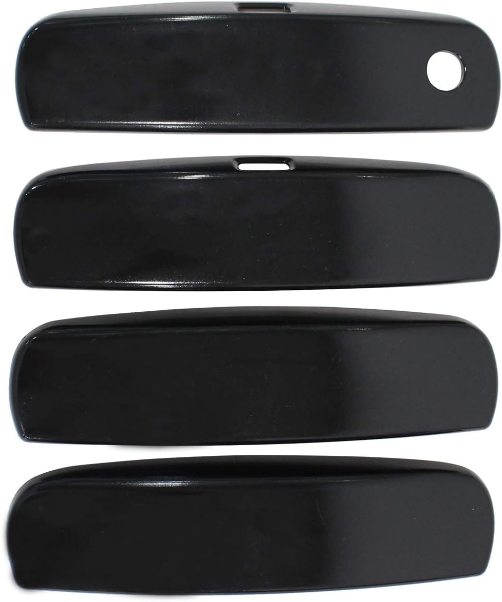 Pack of 4 Front Rear Left Driver and Right Passenger Side Gloss Black Exterior Outside Outer Door Handle Cover Overlay for Dodge Charger 2011-2019