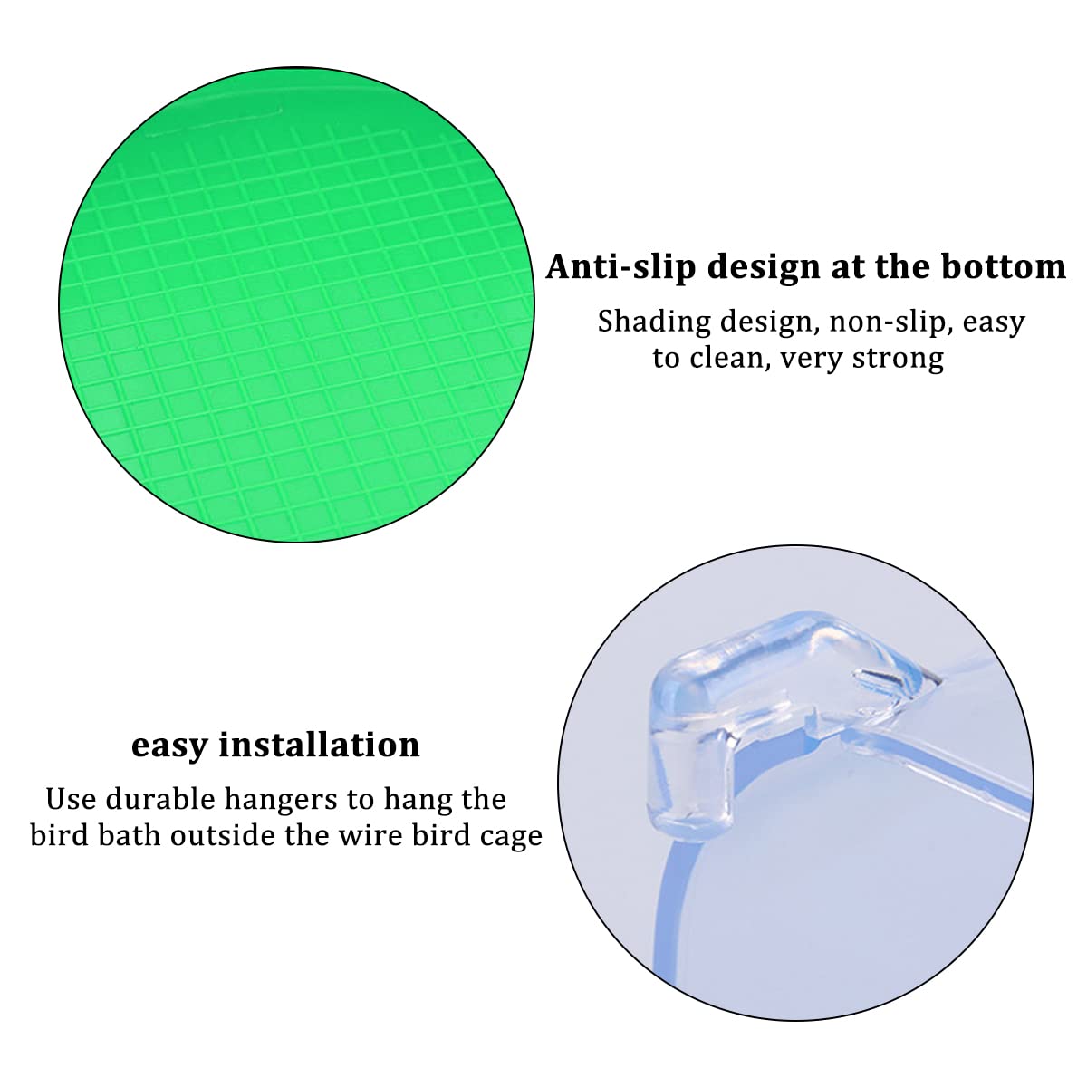 2PCS Baignoire pour Oiseaux,Baignoire Bird Bain D'oiseau Cage Baignoire Oiseaux Baignoire Suspendue avec Crochets Fournitures de Cage à Oiseaux pour Oiseaux Canaries Budgies et Perroquet