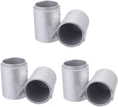 Cabilock 2 unids Soporte de cepillo de viaje Soporte de pluma de cuero Glitter Maquillaje Cosméticos Cepillo de maquillaje Tubo de almacenamiento de