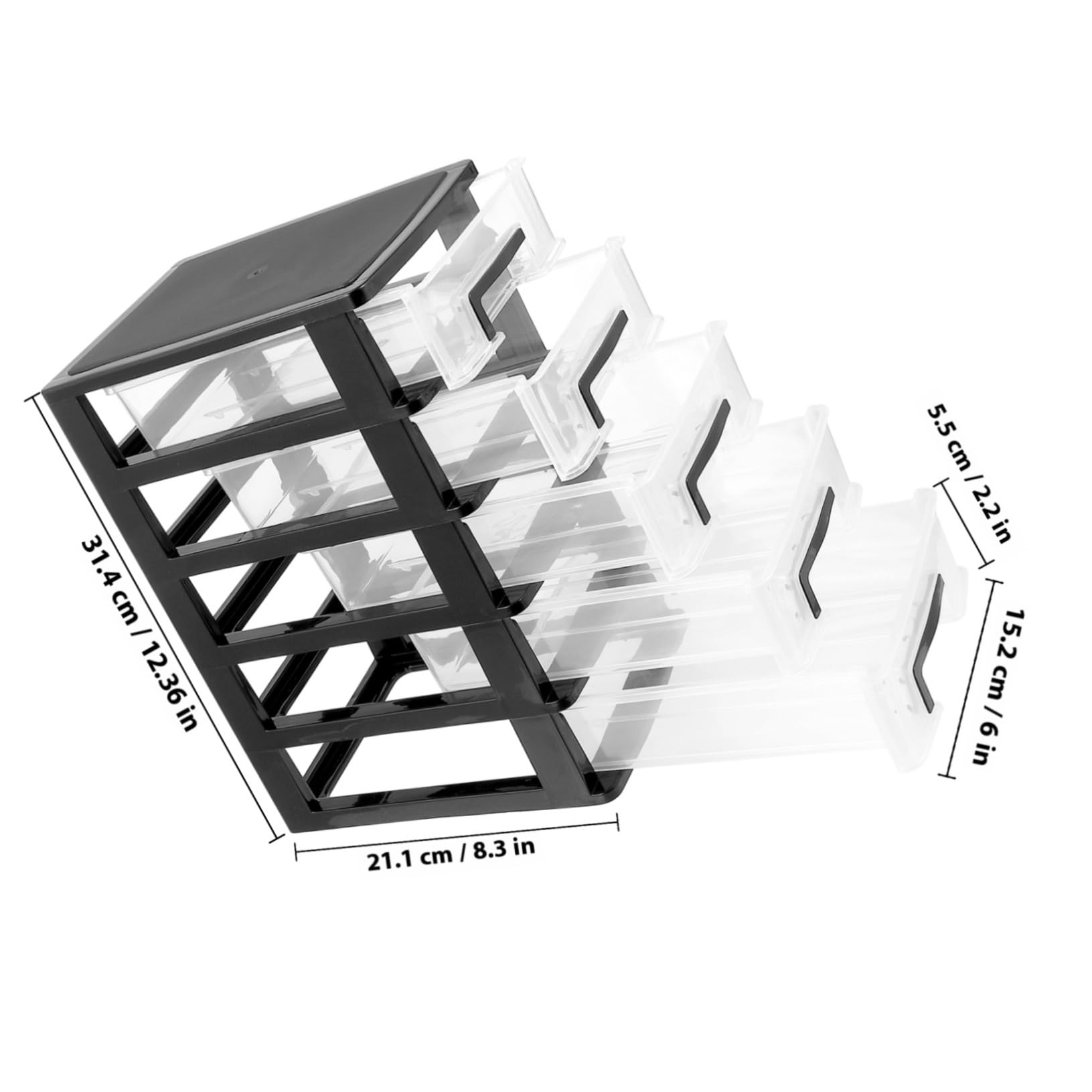 INOOMP Cassettiera da Tavolo con Cassetti, Organizer in Plastica Trasparente per Cosmetici e Piccoli Accessori, Grande Capacità per Scrivania e Armadio