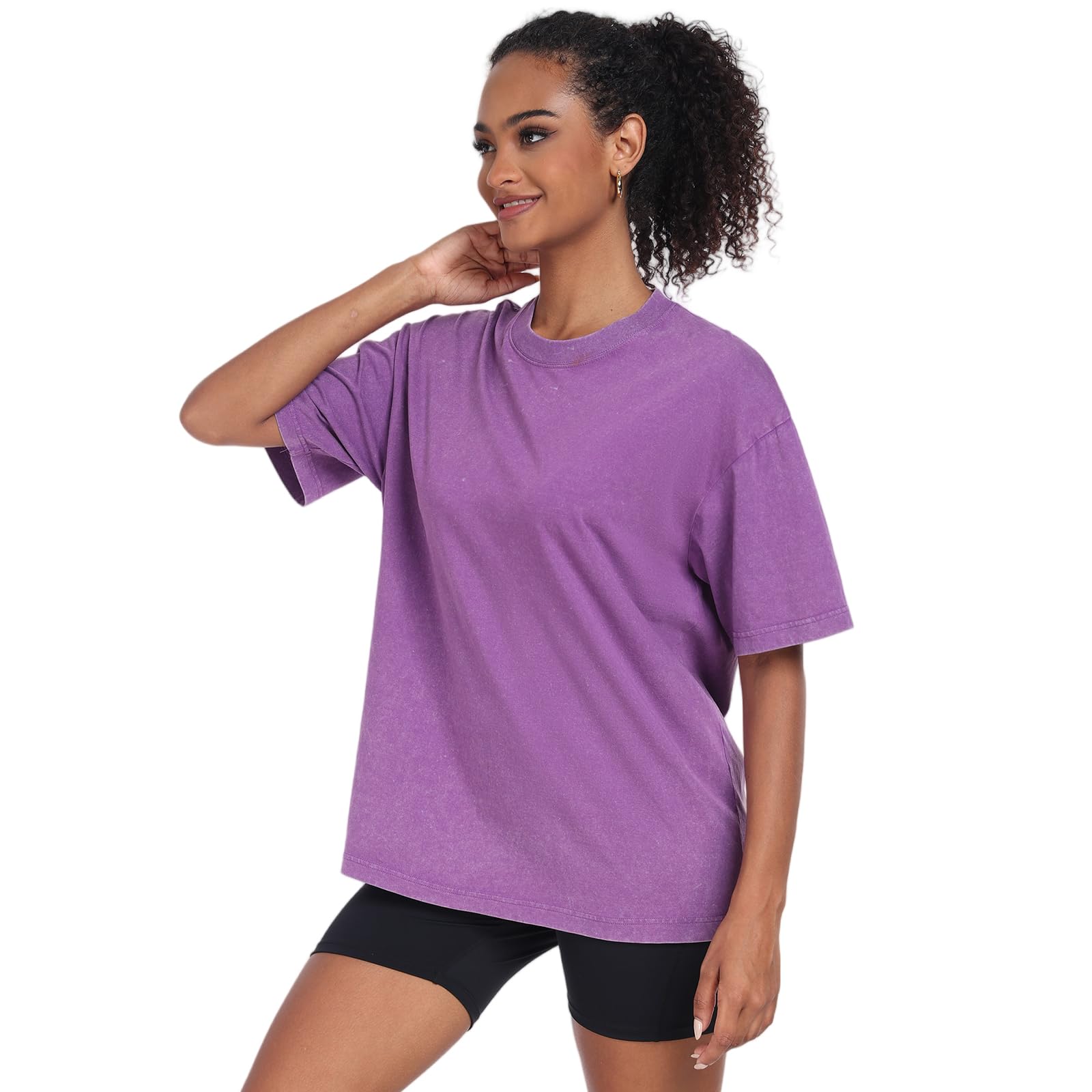 Oversized Tshirt for Damen Rundhals Kurzärmeliges Tops Casual Lockere Basic Sommer Tee Shirts Bluse