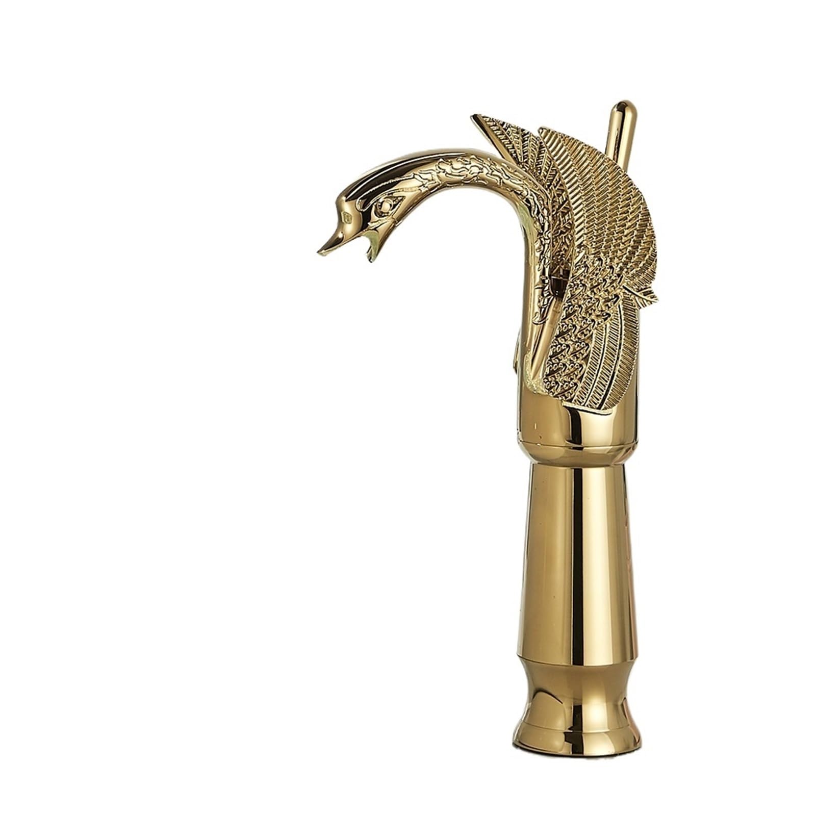 Basin tap Swan Bath Basin Brass Faucet Cold and Hot Water Mixer Taps Black/Gold/Antique Bathroom Washbasin Crane(Golden High)
