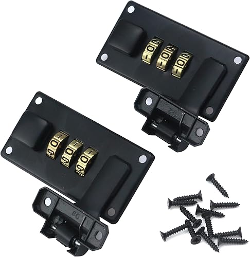 Miniatura 8 de Cerradura de combinación para maleta de equipaje, hebilla de bloqueo de contraseña de 3 dígitos para caja de herramientas, con tornillos (níquel)