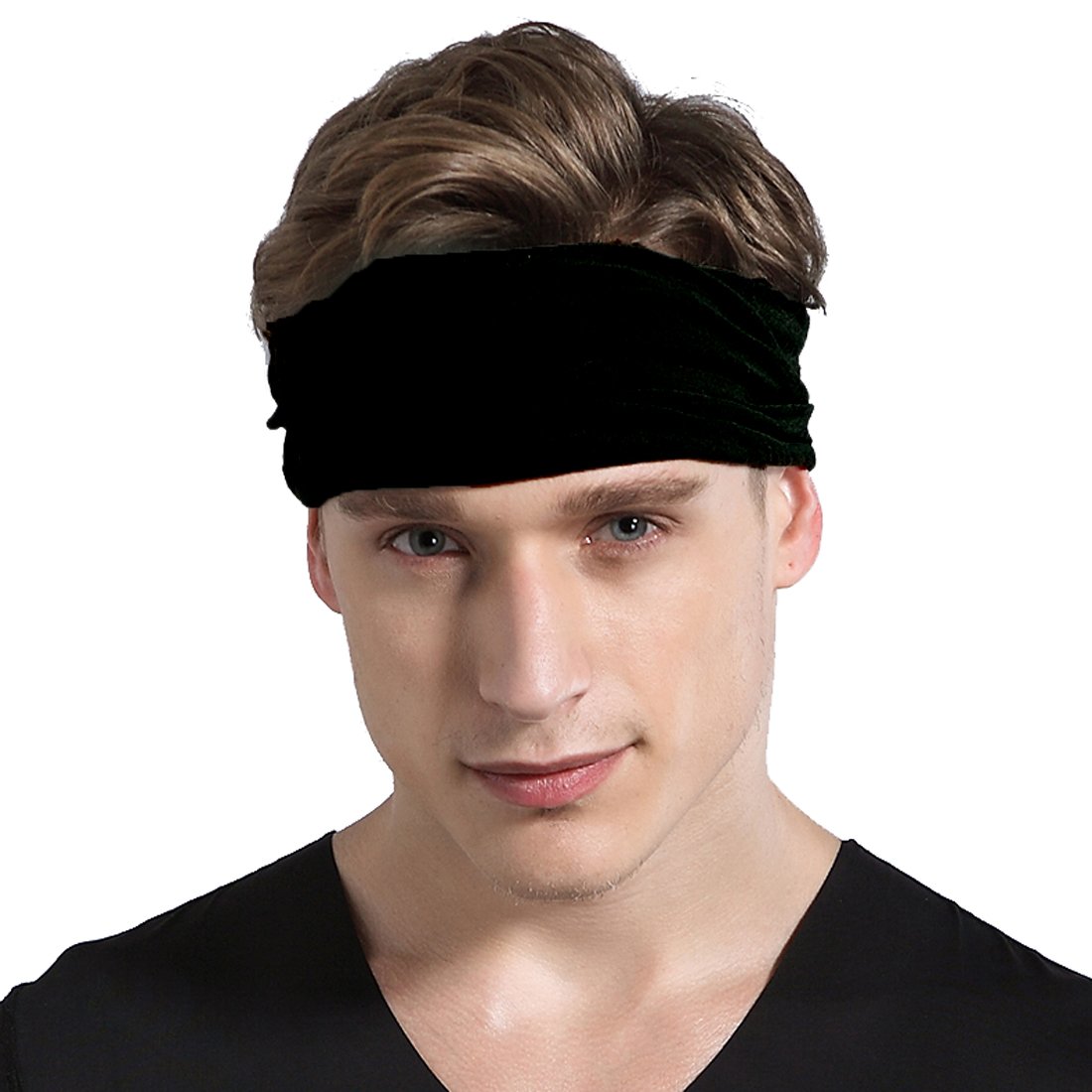 5PCS Outdoor Magic Headband Elastic Seamless Bandana Scarf UV Resistence Sport Headwear (All Black 5 Pack) 1