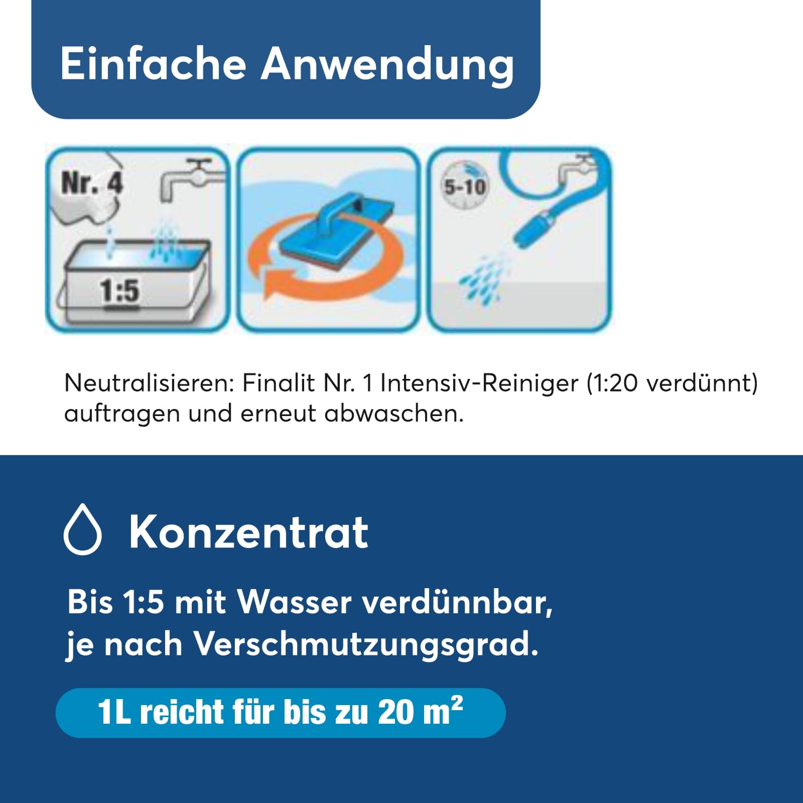 Finalit Nr. 4 Gelbe Flecken Entferner (sauer) | 1x 1L | Effektive Beseitigung von Flecken von Holz, Blätter, Gras, Beeren, Karton uvm. | Für alle Natur- und Kunststeine geeignet